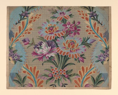 Mise-en-carte (Point-paper), 1760/90, France, Lyon, France, Ink and gouache on hand drawn graph