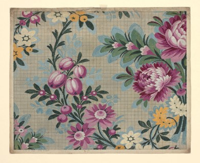 Mise-en-carte (Point-paper), 1760/90, France, Lyon, France, Ink and gouache on hand drawn graph