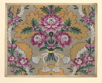 Mise-en-carte (Point-paper), 1760/90, France, Lyon, France, Ink and gouache on hand drawn graph