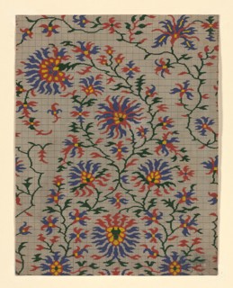 Mise-en-carte (Point-paper), 1760/90, France, Ink and gouache on hand drawn graph paper, 42 × 32.75