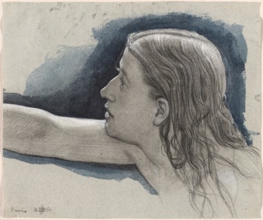 Study of a Young Man’s Head with Right Arm Outstretched, 1860, Sir Edward John Poynter, English,