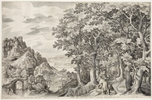 Samson Killing the Lion, 1603, Nicolaes de Bruyn (Flemish, 1571-1656), after Gillis van Coninxloo