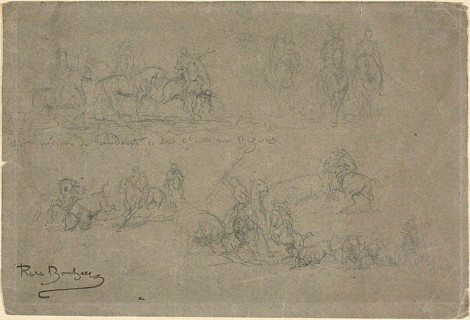 Chief Returning from a Bison Hunt and other Studies, c. 1890, Rosa Bonheur, French, 1822-1899,