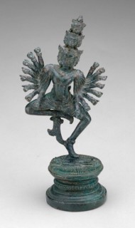 Dancing Hevajra (Ardhaparyanka), Angkor period, 12th/13th century, Cambodia, Cambodia, Bronze, 14.4
