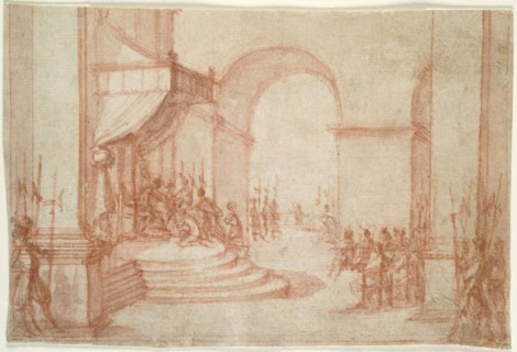 Pilate Washing His Hands, 1631–1634, Jacques Callot, French, 1592-1635, France, Red chalk, with