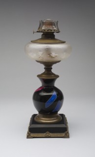 Sicilian Glass Lamp, c. 1878, Frederick S. Shirley, American, active 1873–1894, Made by Mount