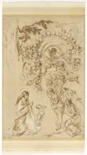 Study for ‘The Dream of Saint Joseph’, 1635/37, Pietro Testa, Italian, 1611/12-1650, Italy, Pen and
