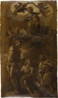 Virgin and Child in Glory with Saints Sebastian, John the Evangelist, and Roch, c. 1610, Pasquale