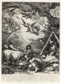 The Annunciation to the Shepherds, 1599, Jan Saenredam (Netherlandish, 1565-1607), after Abraham
