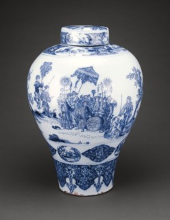 Vase with Cover, 1678/80, Attributed to De Grieksche A (The Greek A) Factory, Delft, Netherlands,