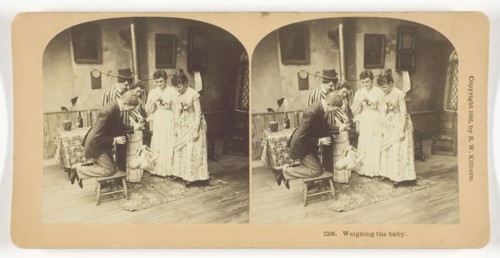Weighing the Baby, 1892, B. W. Kilburn, American, 1827–1909, United States, Albumen silver print,