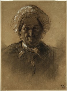 Old Woman, 1882, Henri de Toulouse-Lautrec, French, 1864-1901, France, Charcoal, with black chalk,