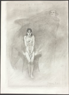 The Greatest Love of Don Juan, 1879, Félicien Rops, Belgian, 1833-1898, Belgium, Graphite with