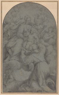 Saint Francis of Assisi Adoring the Virgin and Child, 1607, Denys Calvaert, Flemish, c. 1540-1619,