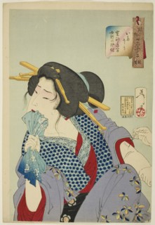 Painful (Itaso), from the series Thirty-two Aspects of Women (Fuzoku sanjuniso), 1888, Tsukioka