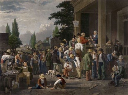 County Election, 1854, John Sartain (English, 1808-1897), after George Caleb Bingham (American,
