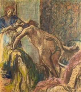 Breakfast after the Bath, 1895/98, Edgar Degas, French, 1834-1917, France, Pastel on paper laid