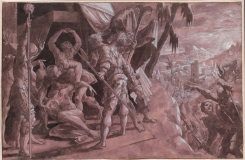 Soldiers Discovering the Body of Holofernes, c. 1550, Master of the Liechtenstein Adoration,
