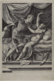 Tarquin and Lucretia, c. 1571, Cornelis Cort (Netherlandish, 1533/36-1578), after Titian (Italian,