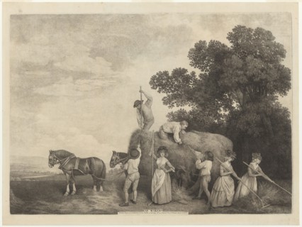 Hay-Makers, 1791, George Stubbs, English, 1724-1806, England, Stipple engraving, with roulette, on