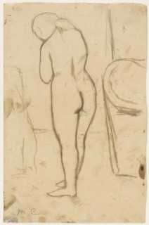 Drawing for Standing Nude, c. 1879, Mary Cassatt, American, 1844-1926, United States, Graphite on