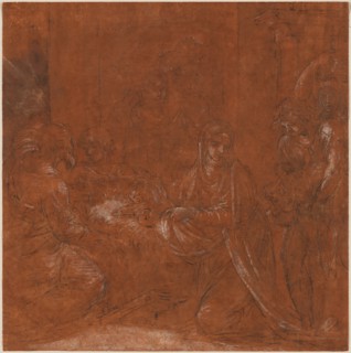The Adoration of the Shepherds, 1611/12, Ludovico Carracci, Italian, 1555-1619, Bologna, Pen and