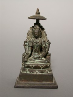 Four-Armed Bodhisattva, 9th/10th century, Indonesia, Central Java, Central Java, Bronze, 10.8 × 5.8