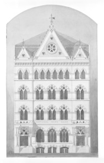 National Park Bank, New York City, New York, Competition Design Drawing, c. 1866, Peter Bonnett