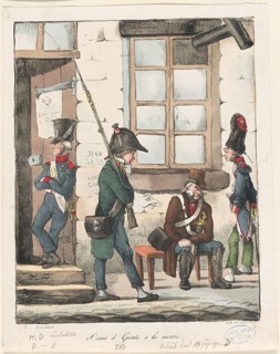 I’m guarding city hall, 1822, Honoré Victorin Daumier (French, 1808-1879), printed by Gottfried