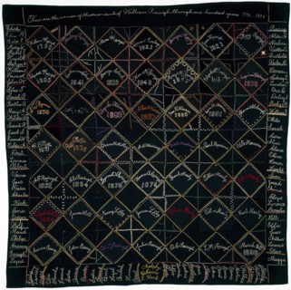Bedcover Entitled Genealogy, 1896, Designed and Executed by Catharine L. Clark, American, active c.