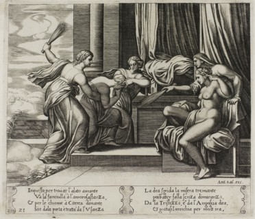 Sorrow and Pain Punishing Psyche, 1530/40, Master of the Die (Italian, active c. 1530-1560), after