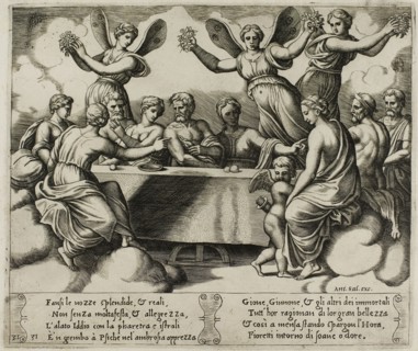 The Gods Celebrating the Wedding of Psyche and Cupid, 1530/40, Master of the Die (Italian, active c