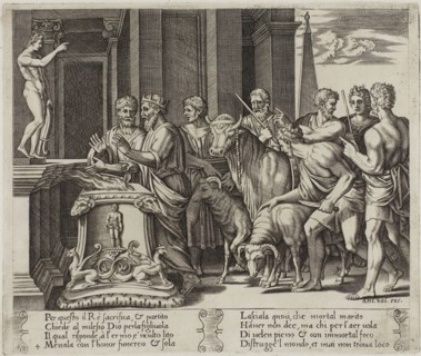 Psyche’s Father Consulting the Oracle, 1530/40, Agostino dei Musi (Italian, c. 1490-after 1536),