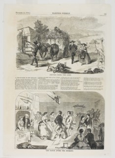 Driving Home the Corn and The Dance After the Husking, published November 13, 1858, Winslow Homer
