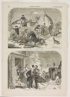 Thanksgiving Day—Ways and Means and Thanksgiving Day—Arrival at the Old Home, published November