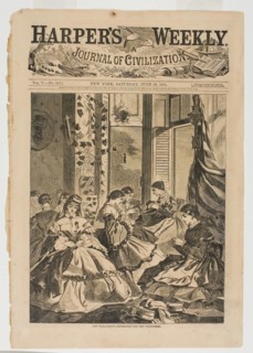 The War—Making Havelocks for the Volunteers, published June 29, 1861, Winslow Homer (American,