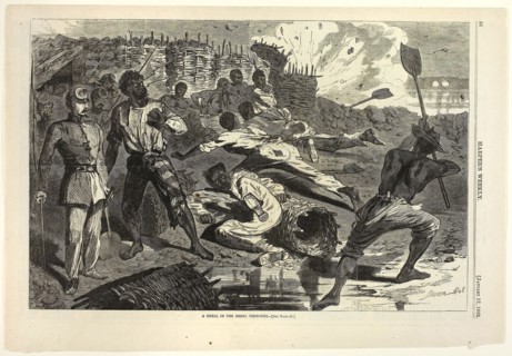 A Shell in the Rebel Trenches, published January 17, 1863, Winslow Homer (American, 1836-1910),