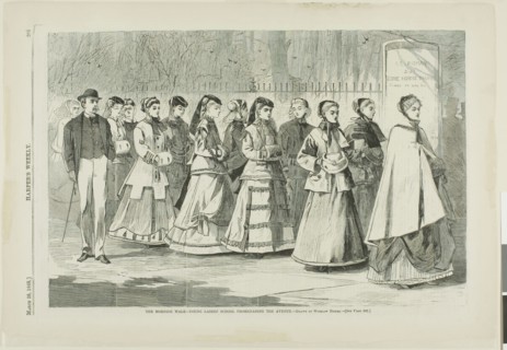 The Morning Walk—Young Ladies’ School Promenading the Avenue, published March 28, 1868, Winslow