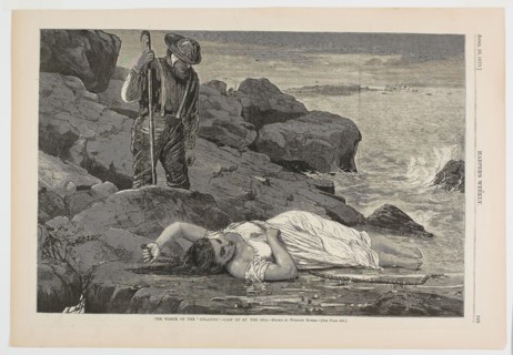 The Wreck of the Atlantic—Cast Up by the Sea, published April 26, 1873, Winslow Homer (American,