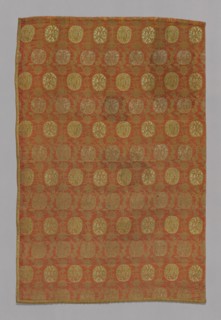Panel, 1890s, Possibly England or France, England, Cotton, silk, wild silk and gilt-metal-strip