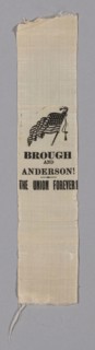 Campaign Ribbon, 1863, United States, Silk, plain weave, printed, two selvages present, 23.1 x 4.9