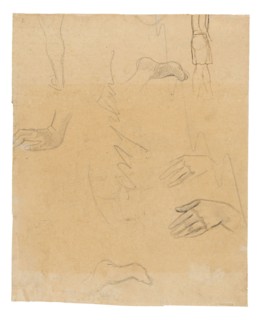 Sketches of Figures, Hands, and Feet (related to the painting Aha oe feii? [What! Are You