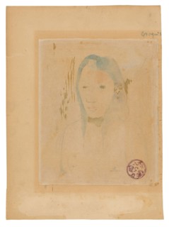 Bust of a Tahitian Woman, 1894, Paul Gauguin, French, 1848-1903, France, Watercolor monotype on