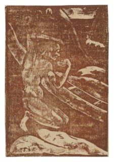 A Fisherman Drinking Beside His Canoe, 1894, Paul Gauguin, French, 1848-1903, France, Wood-block