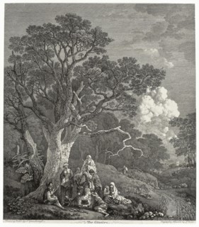 Wooded Landscape with Gypsies Gathered Round a Fire, 1753/54, Thomas Gainsborough, English,