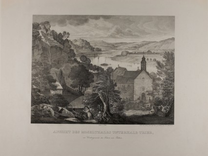 View of the Mosel Valley below Trier with the Rocks of Pallien in the Foreground, 1824/27, Johann