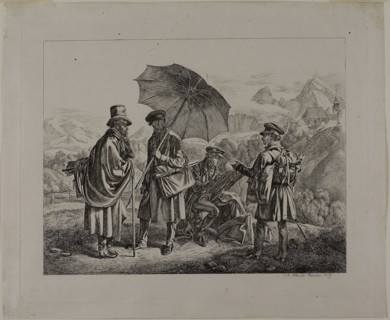 The Artists on Their Journey, 1819, Johann Adam Klein, German, 1792-1875, Germany, Etching on ivory
