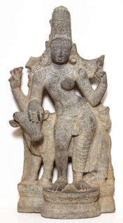 God Shiva as Lord Who Is Half-Male, Half-Female (Ardhanarishvara), 14th century, India, Tamil Nadu,