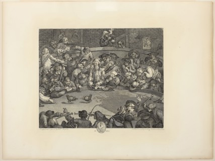 The Cockpit, November 1759, William Hogarth, English, 1697-1764, England, Engraving in black on tan