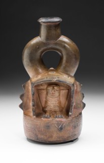 Vessel with Figure Seated Inside a Structure, c. 800 B.C., Chavín, North coast, Peru, North Coast,